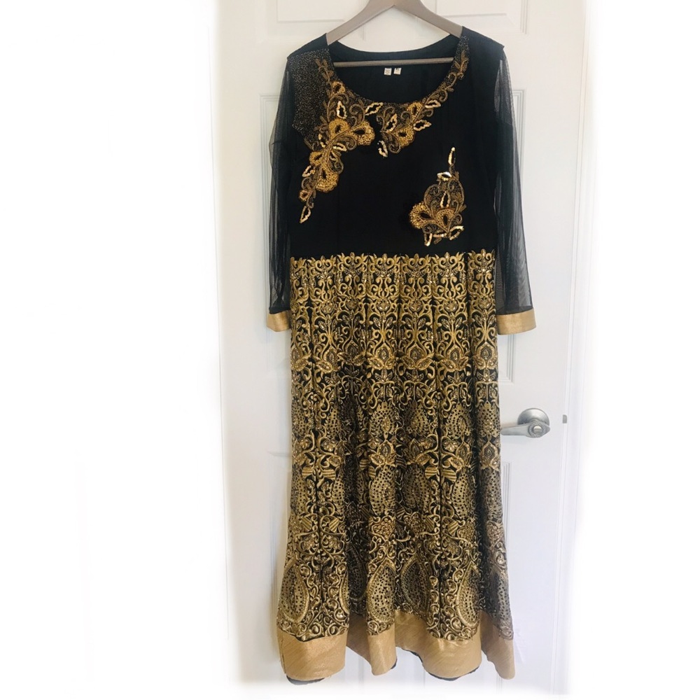 ⭐️ HOST PICK ⭐️ Bollywood Anarkali gown black/gold